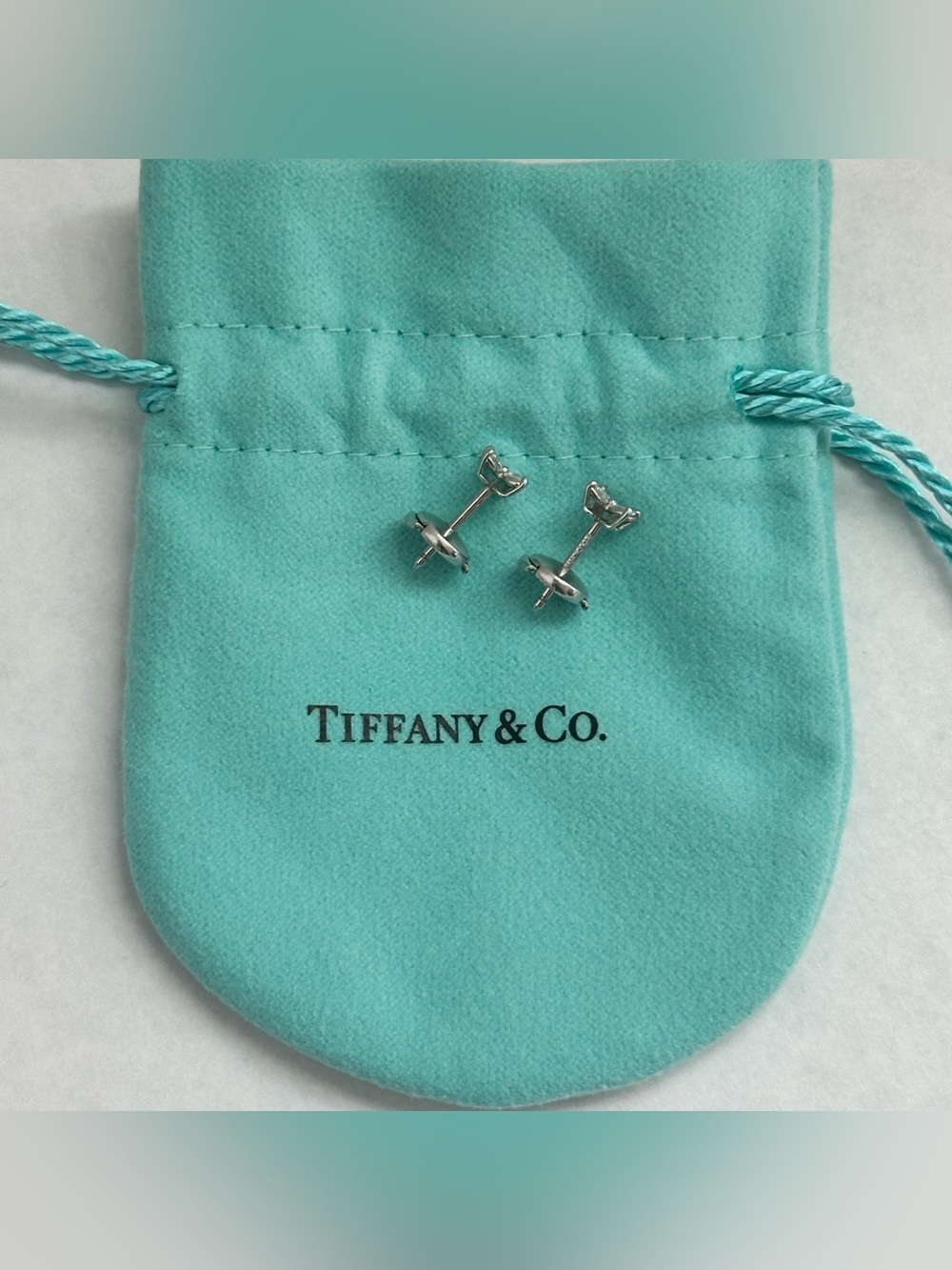 $5,400 Tiffany & Co. Victoria Stud Earrings Mini Platinum 950 Marquise Diamond - Picture 2 of 6